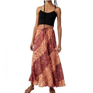 Free People Jackie Maxi Skirt in Brick Combo